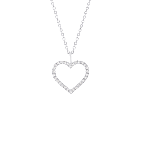 Artisan Handmade 14K Solid Gold Genuine Diamond Heart Pendant / Necklace Mothers Gold Heart Pendant, Love Necklace Heart Pendant - 0.10 cttw