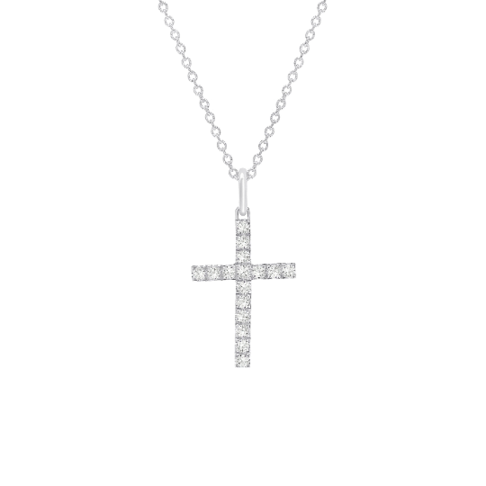 14k Diamond Necklace, Tiny Cross Necklace, Minimalist Simple Cross, Baptism Confirmation Communion Gift, Religious Pendant, Gold Necklace