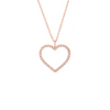 Artisan Handmade 14K Solid Gold Heart Genuine Diamond Pendant / Necklace Mothers Gold Heart Pendant, Love Necklace Heart Pendant - 0.13 cttw